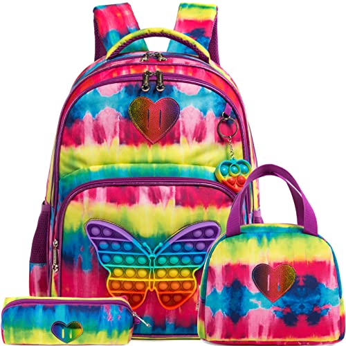 Mochila infantil para meninas, ensino fundamental, pré-escolar, lancheira para escola