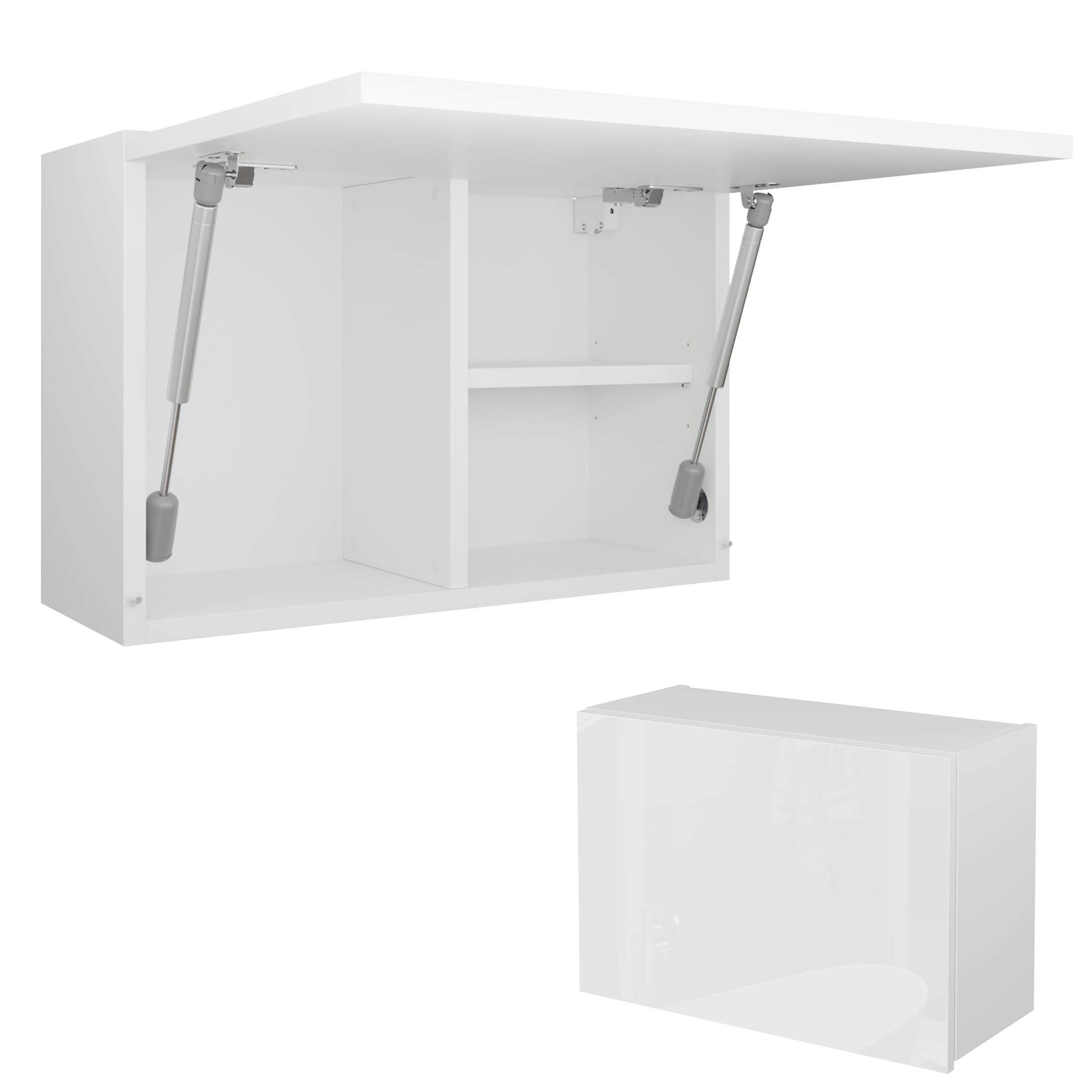 PLATAN ROOM Bathroom Cabinet 60/80/120 Wide Bathroom Furniture Bathroom Folding Wall Cabinet High Gloss Matt White (White Matt/White High Gloss, 60 x 40 x 25)