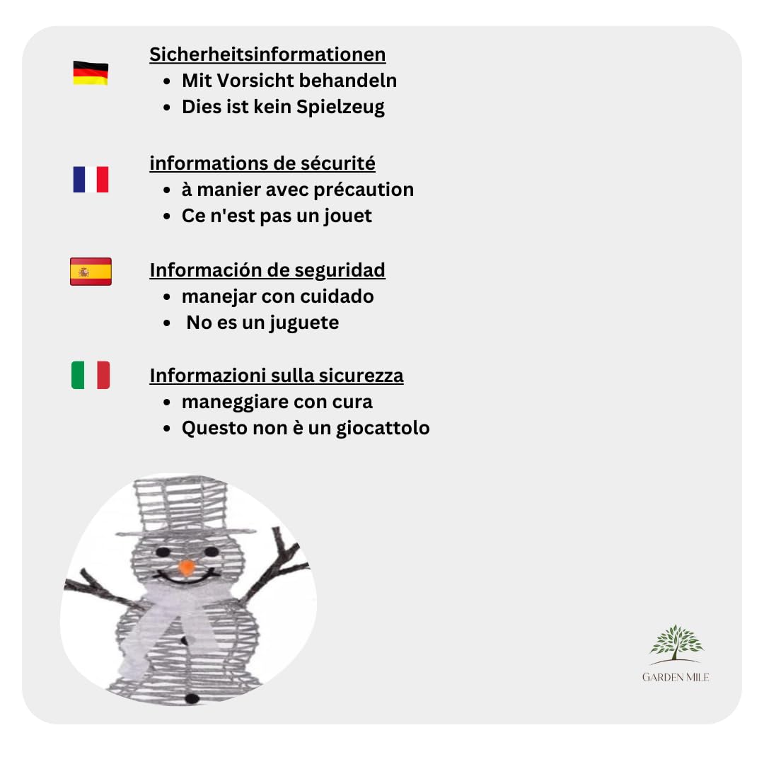 Marco Paul Adornos de Navidad pre-iluminado Frosty the Snowman Decoración de pie 62 cm con 20 luces LED blancas cálidas festivas, iluminación LED para uso en interiores