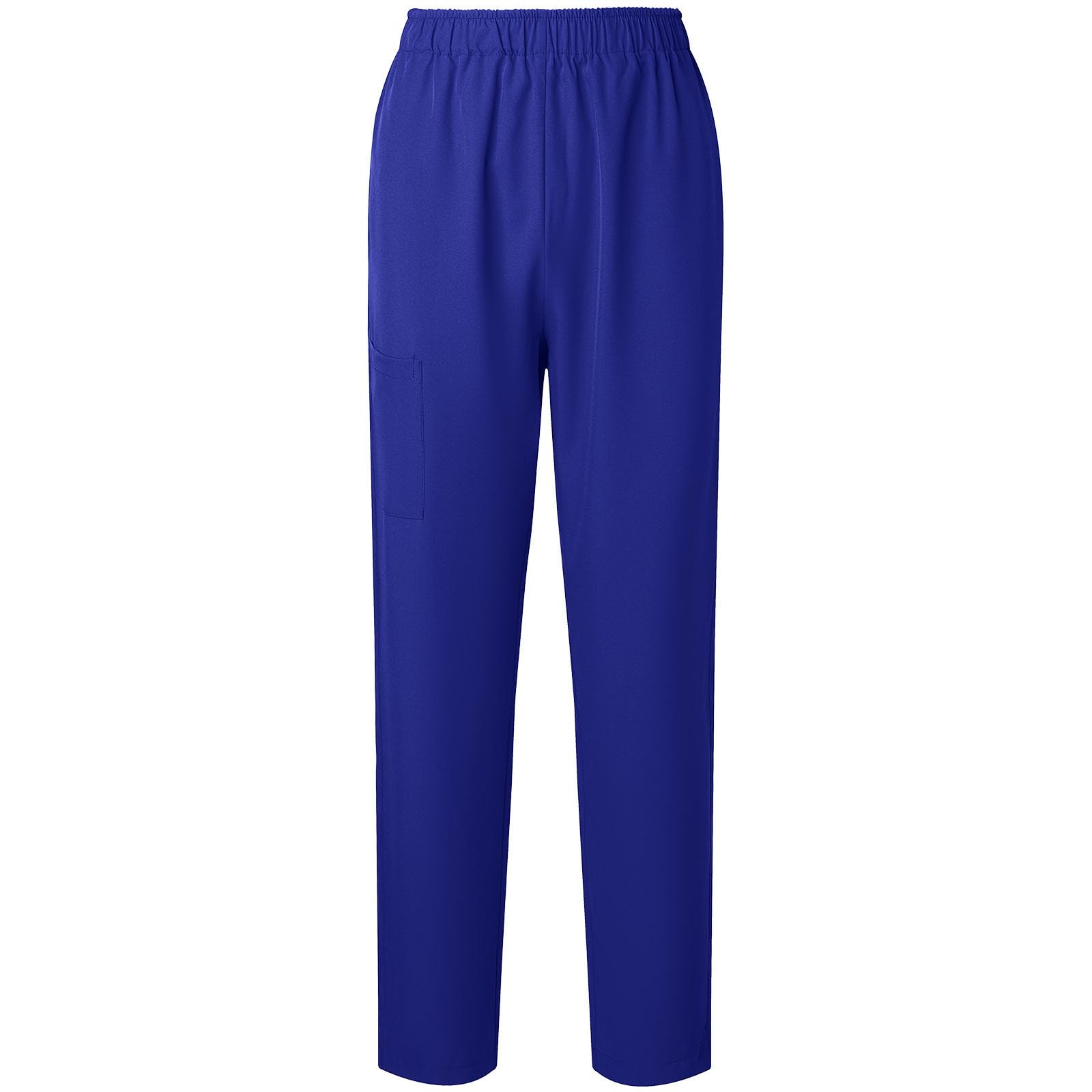 Women Scrub Pants Straight Leg Pull-on Pant Elastic Waist Stretchy Bottoms Nursing Work Trousers with Pocket