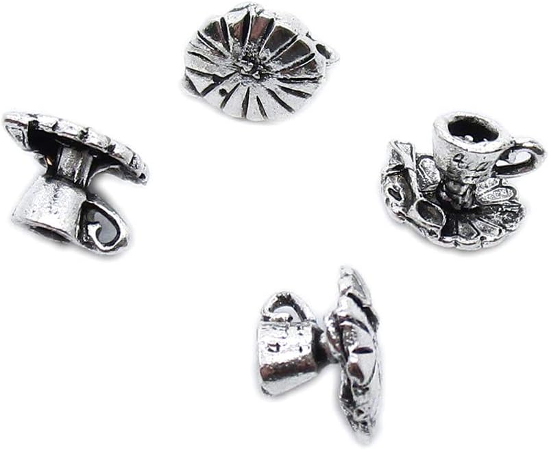 330 Pieces Antique Silver Tone Jewelry Charms Suppliers Arts Crafts Making Beading Findings Crafting JS1P7R Coffee Tea Cup