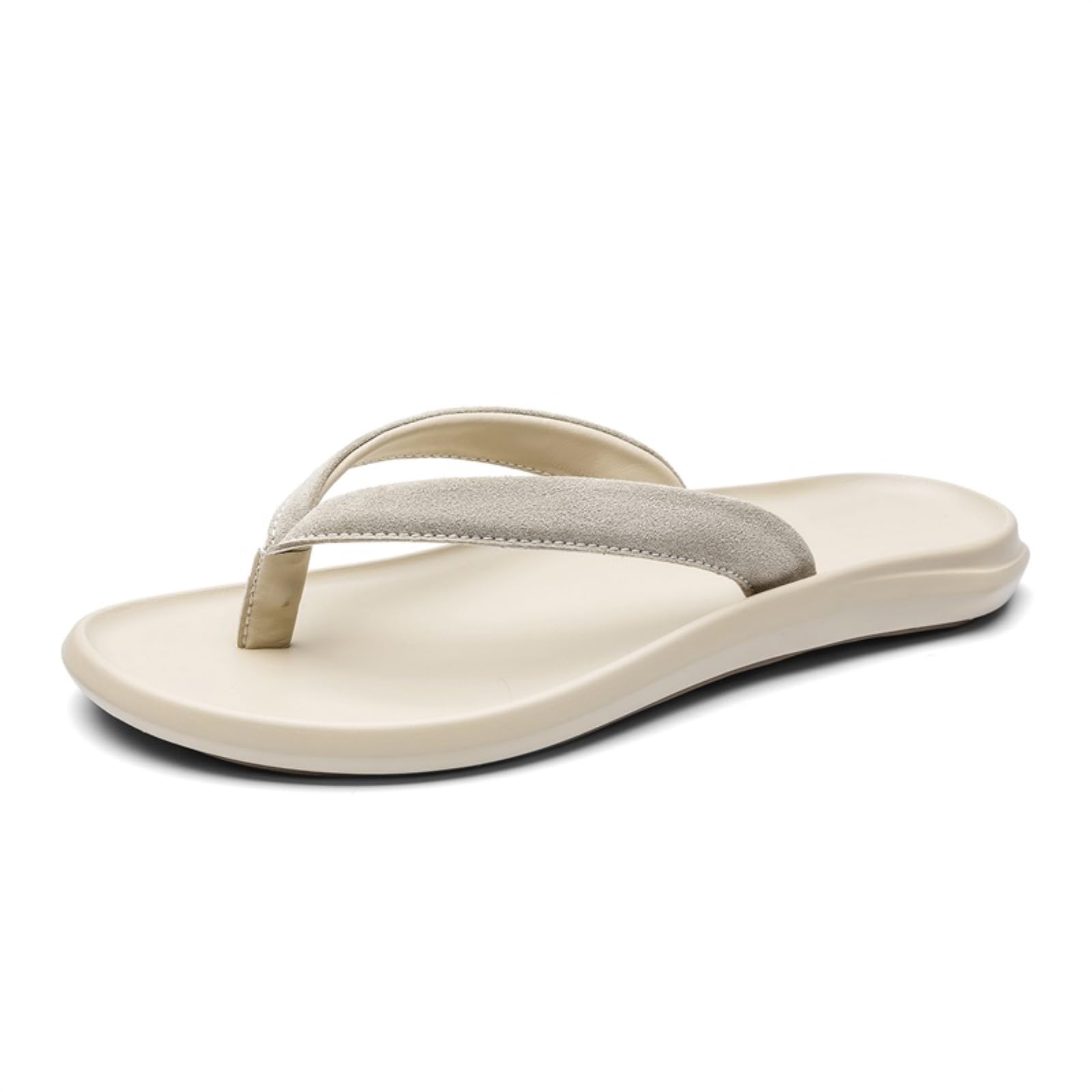 MMRTDJDR Infradito da Uomo Infradito in Vera Pelle da Uomo, Plantare in PU e Suola in Gomma, Ciabatte estive Casual da Spiaggia all'aperto, Taglie 38-44
