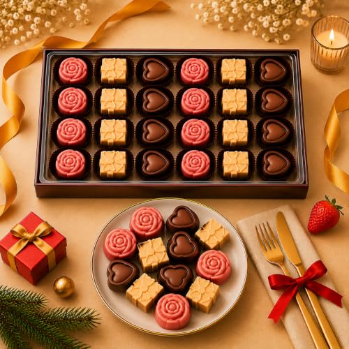 Image of 24 Pcs Mix | Luxury Chocolate Gift Pack | Handmade Premium Gift Hamper for Birthday, Anniversary, Wedding | Belgian Chocolate Gift for Boy, Girl, Kids, Brother, Sister, Wife, Girlfriend