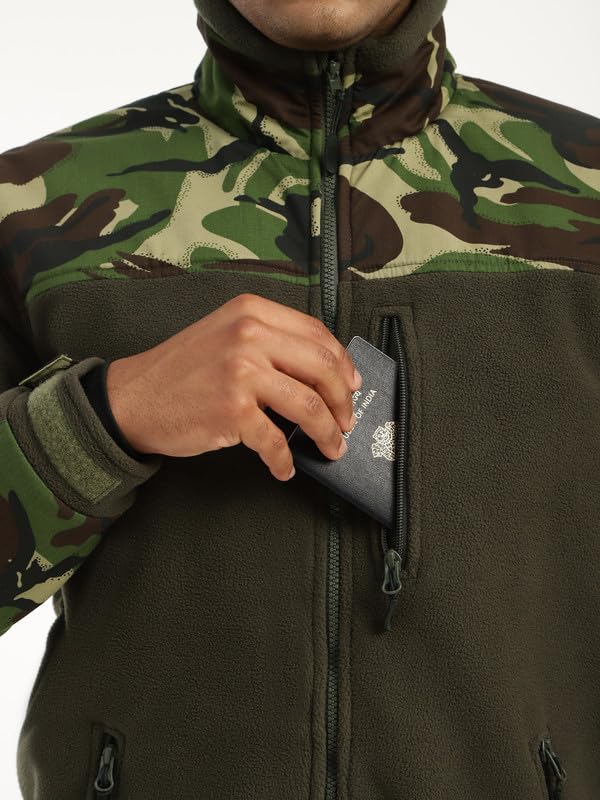Image of MOUNTMILLER Men's Ripstop Dual Superbond HLKN Fleece Tactical Jacket | Water Repellant | Multi-Pocket | Abrasion-Resistant | Ideal for Outdoor, Hiking & Trekking