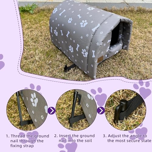 Vinnypet Katzenhaus Für Draußen Winterfest Wasserdicht Und Warm Faltbare Katzenhöhle mit Plüschkissen Weich Hundehöhle Tierheim Für Streuner Haustiere 54x42x36cm