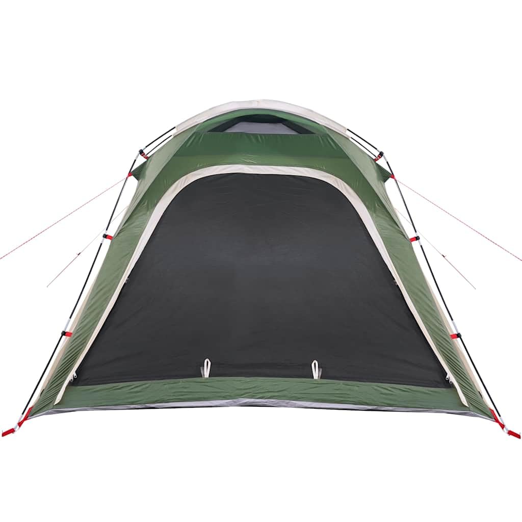 Tienda de campaña para 4 personas en verde con sistema de liberación rápida, tienda familiar impermeable con ventilación y protección contra insectos, tienda de campaña ligera con toldo y bolsa de