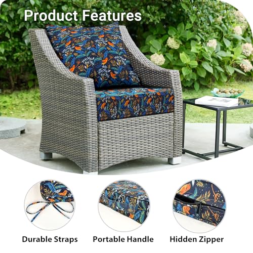 Image of IPYNBAP Outdoor Cushions for Patio Furniture,Outdoor Seat Cushion Set 24 x 24 x 5.75 Inch,Waterproof & Fade Resistant Outdoor Chair Cushions,Deep Patio Chair Cushion with Removable Cover,Nightingale