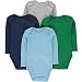 Wan-A-Beez Unisex Baby 4 Pack Long-Sleeve Bodysuits (24 Months, Solid Multi)
