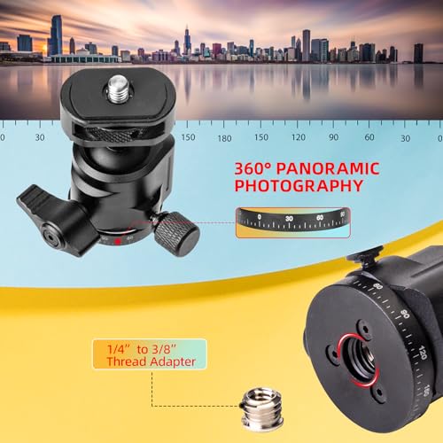 Zeadio Metal Camera Mini Tripod, with 1/4\" Screw Ball Head Mount, Adjustable Heights Desktop Vlog Stand for Smooth 4 Osmo Mobile Ronin-S Vimble 2 Gimbal Handle Grip Stabilizer and All Cameras - Thumbnail 6