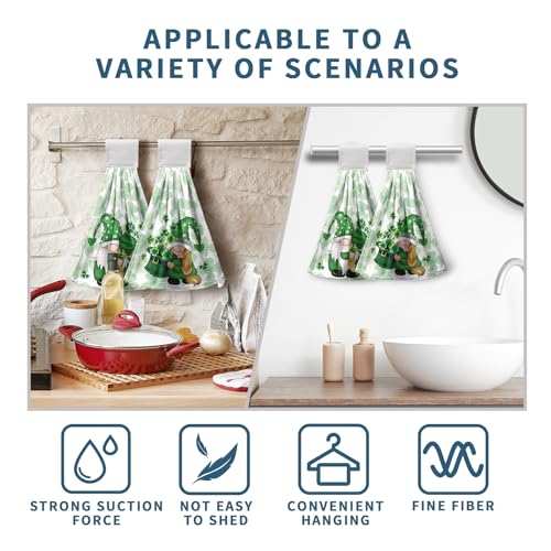 St-Patricks-Day-Gnomes-Hanging-Kitchen-Towels-Set-of-2-Spring-Lucky-Shamrocks-Hand-Towel-with-Hanging-Loop-Irish-Green-Dish-Towel-Soft-Absorbent-Bath-Tie-Towel-for-Bathroom-Farmhouse St Patricks Day Gnomes Hanging Kitchen Towels Set of 2 Spring Lucky Shamrocks Hand Towel with Hanging Loop Irish Green Dish Towel Soft Absorbent Bath Tie Towel for Bathroom Farmhouse
