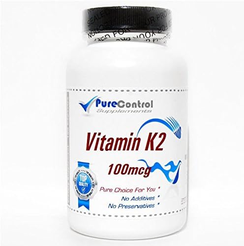 Natural Vitamin K-2 100mcg Menaquinone-7 // 200 Capsules // Pure // by PureControl Supplements