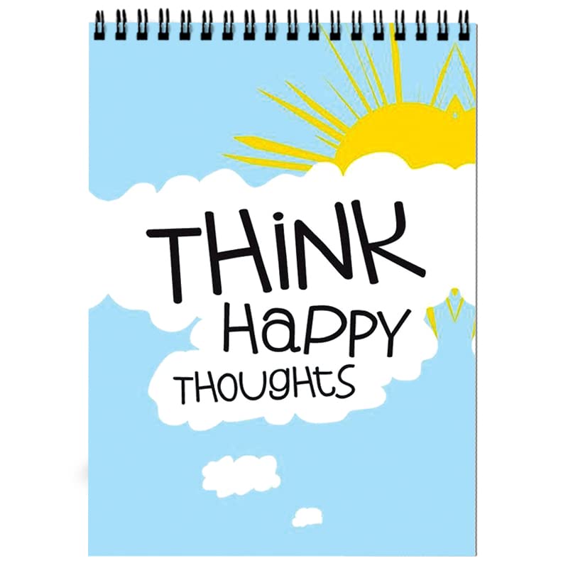 120 GSM Sketching Drawing Doodle Art Work Wiro Bound A4 Sketch Book,160 Pages Watercolour Notebook Diary - Think Happy Thoughts - DASM United