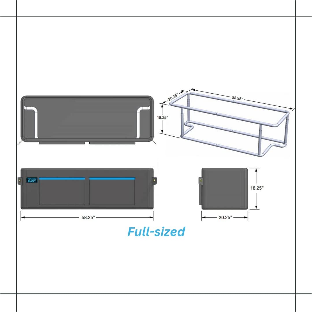 Tonneau Buddy - Full Size Truck Bed Storage and Organizer - Water Resistant, 18 Organizing Pockets, Steel Frame, for Full-Size Trucks (Heavy Duty)