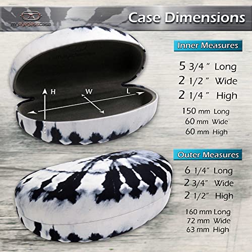 Image of MyEyeglassCase Large Hard Sunglasses Case | fits Large curved Sunglasses, with microfiber bag and cleaning cloth