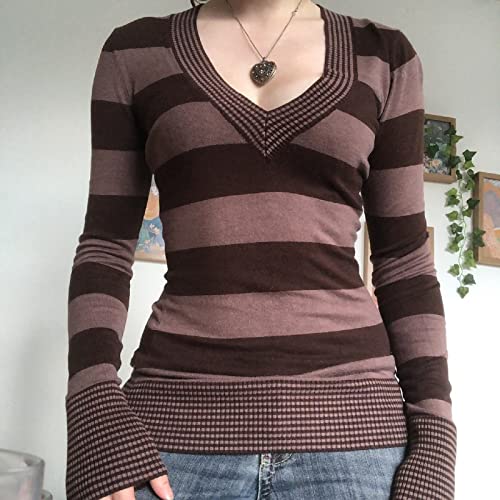 Image of Grunge Clothes for Women Y2K Tops Long Sleeve Fairy Grunge Aesthetic Shirts Teen Girls Vintage Graphic Tees Fall