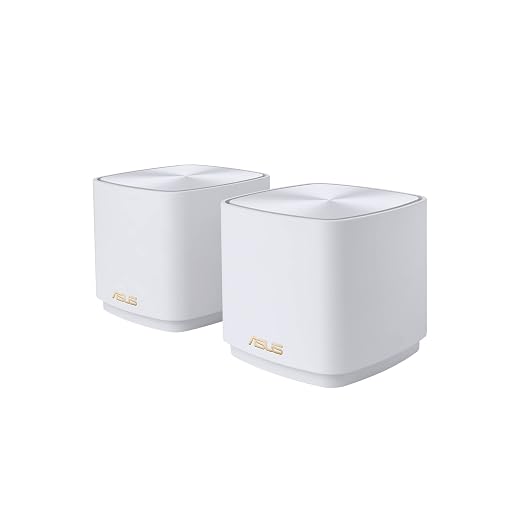 ASUS ZenWiFi AX Mini (XD5) Tri-Band Whole Home Mesh WiFi System (2 Pack), WiFi 6, 802.11ax, up to 3500 sq ft & 25+ Devices, AiMesh, Lifetime Free Internet Security, Parental Controls, Easy Setup