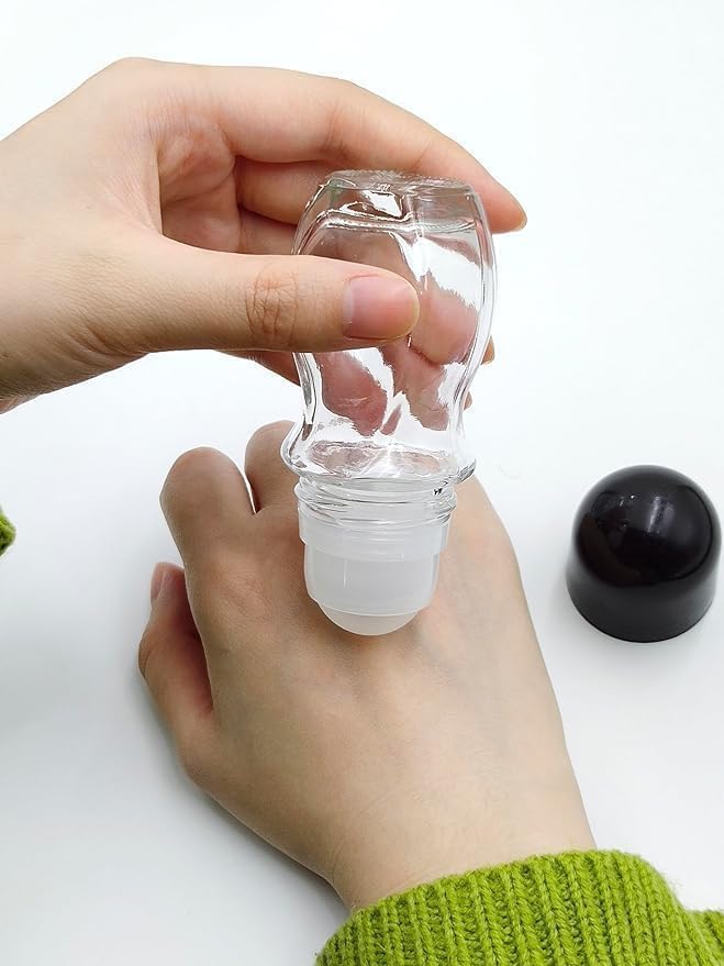 Flacon Roll-on Vide En Verre 30 Ml - Bille En Plastique, étanche - Pour Huiles Essentielles, Parfums, Cosmétiques - 1 Pièce - 13