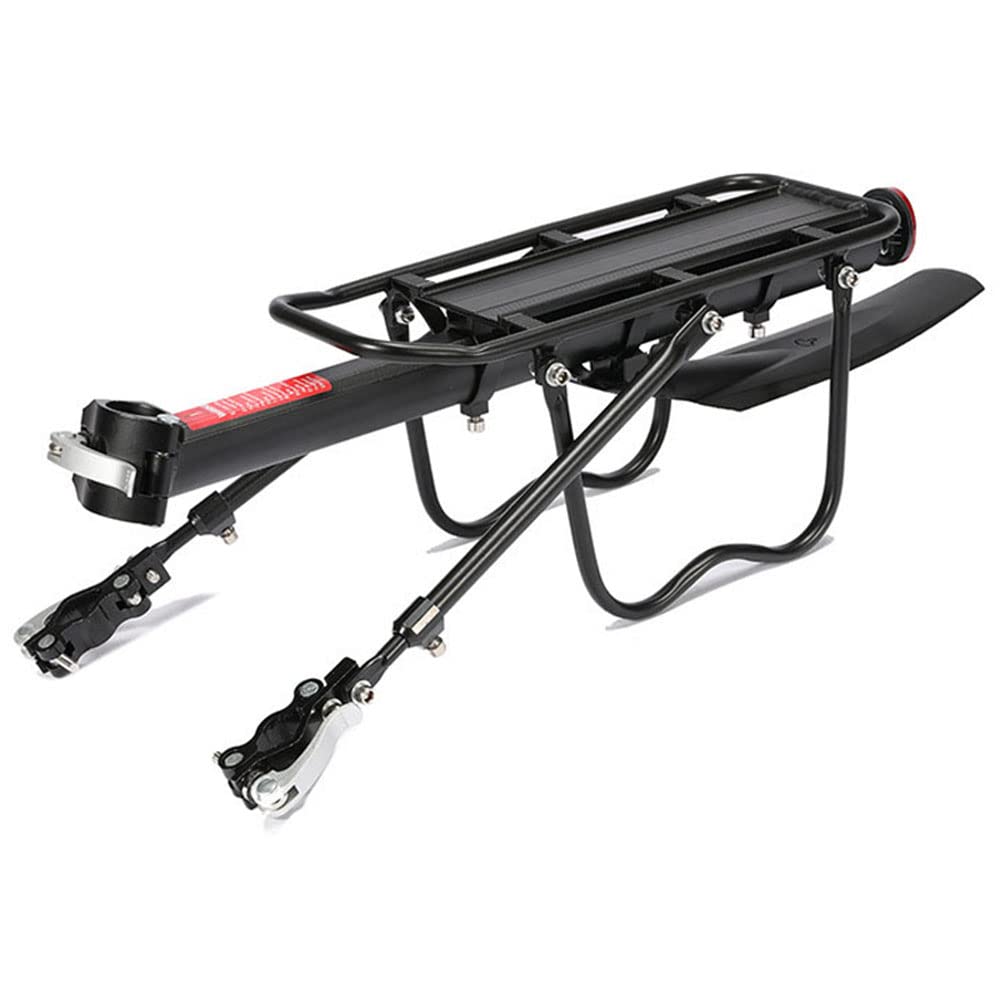 ThreeH Portabicicletas Trasero con Tablero de Guardabarros Capacidad de 110 lbs/50 kgs Ajustable Se Adapta a la mayoría de Las Bicicletas de montaña de 26-29"