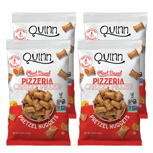 Quinn Plant Based Pizzeria Cheezy Style Filled Pretzel Nuggets, Gluten Free, Non-Gmo, 5.8 Oz Bags (4 Count) #TOP11