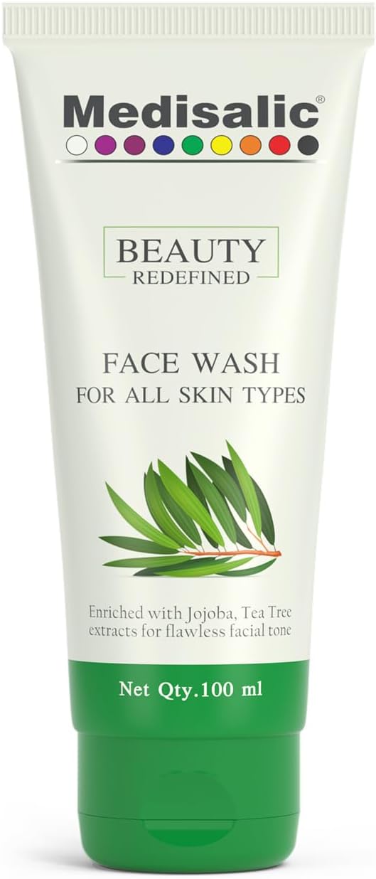 Medisalic Tea Tree Face Wash - 100ml Enriched with Jojoba and Tea Tree Extracts-For All Skin Types (Pack of 1)