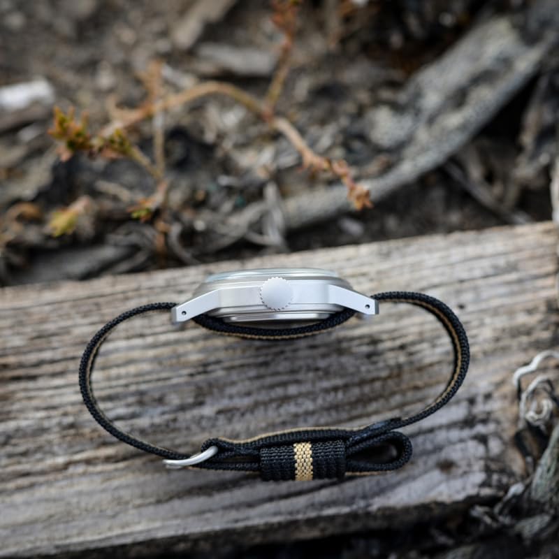 Rdunae RA01 G10 Relojes Militares De Campo Para Hombres, 36,5mm Movimiento Miyota Super 2035 Reloj Vintage De Cuarzo, Reloj De Pulsera Retro Con Segundero Continuo, Mineral Abombado K1 Endurecido