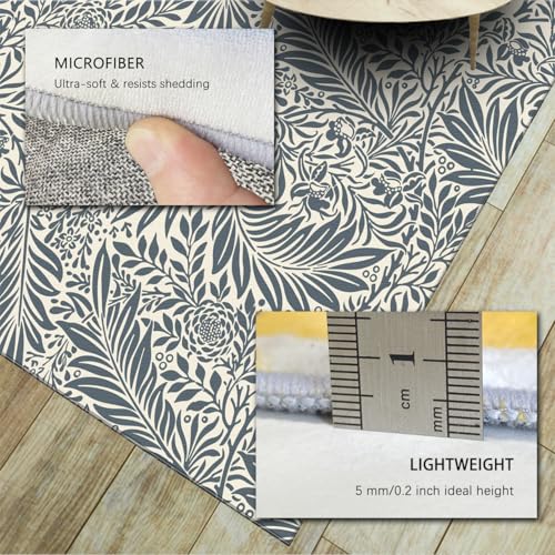 Tapis de salon floral pliable doux et résistant aux taches de cuisine - 6