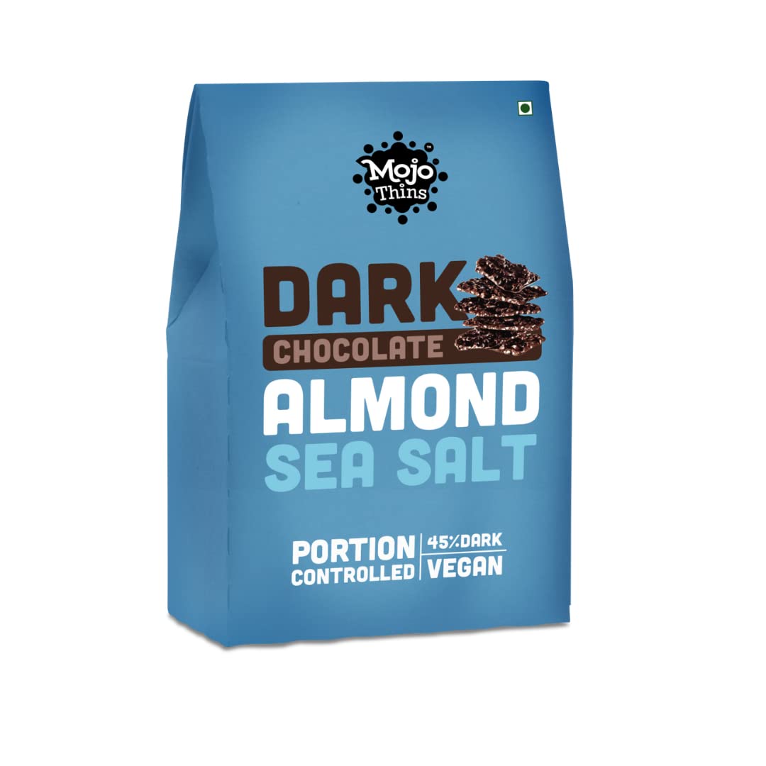 Mojo Bar Thins Mini - Dark Chocolate Almond with Sea Salt (Vegan, Portion Controlled), 60 GM
