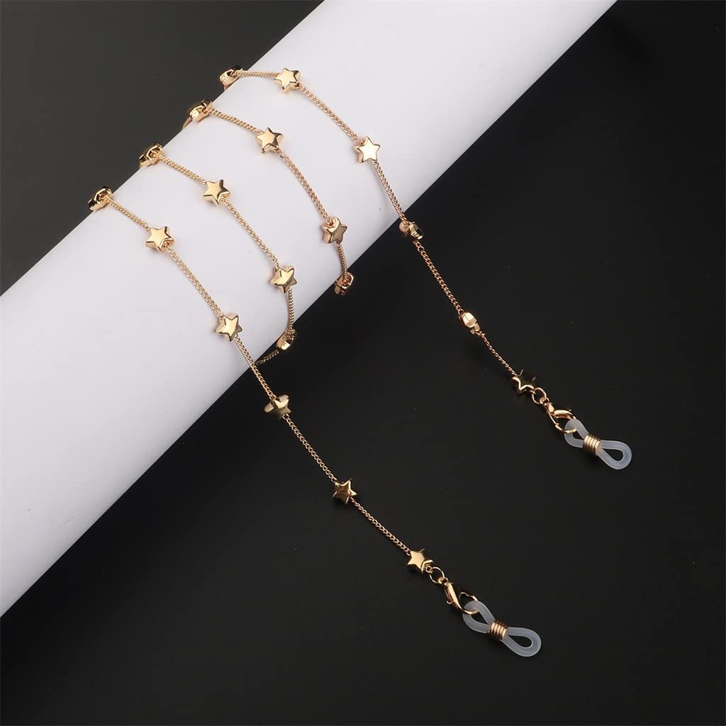 Mode Gold Star Brillenkette Kette Brillenkette Anti-Verlust-Kette