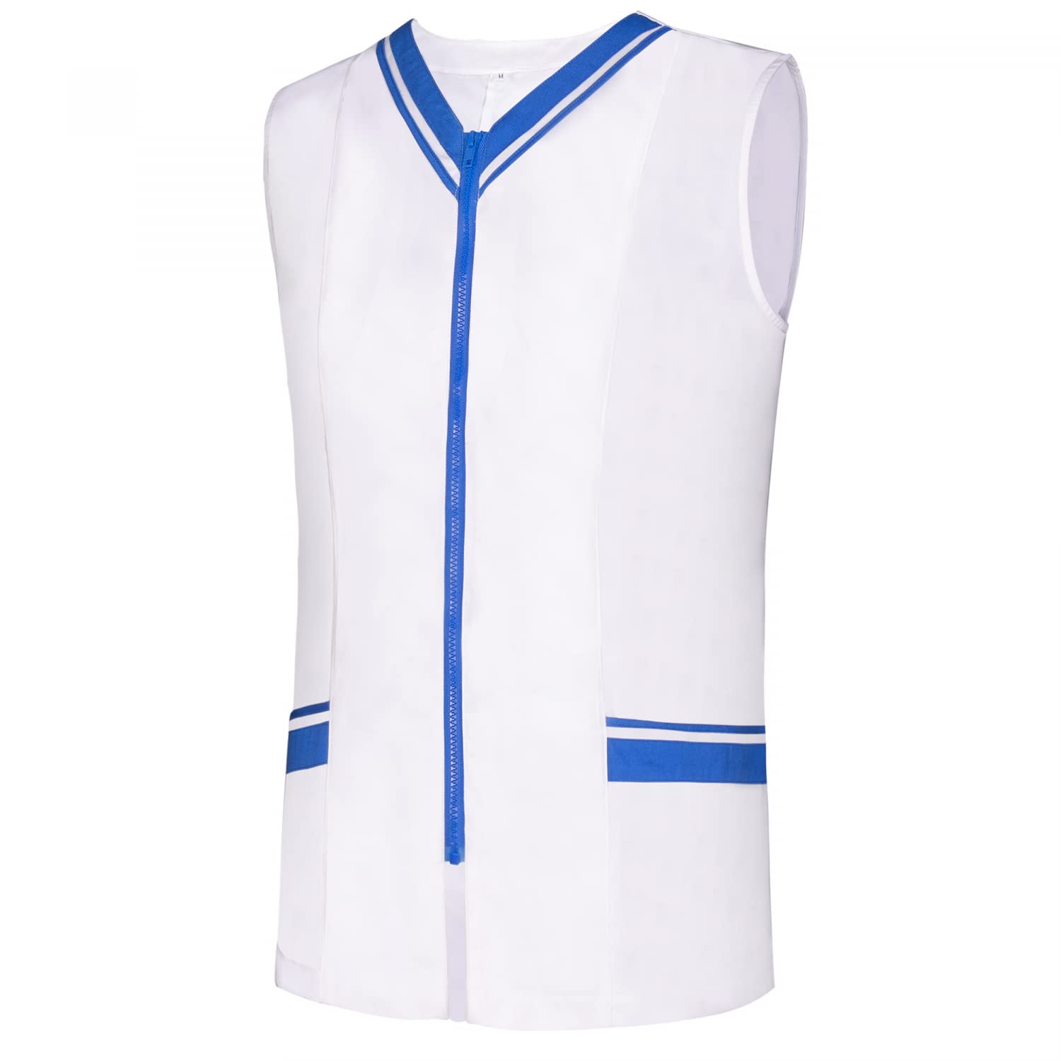 Misemiya - VÊTEMENTS DE Travail Femme sans Manches Blanc/Noir Uniforme Clinique HÔPITAL Nettoyage VÉTÉRINAIRE SANTÉ HÔTELLERIE Ref: 818