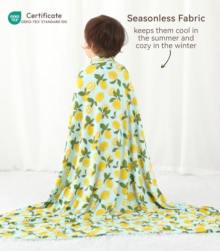Image of Premium Baby Blankets, Soft Viscose from Bamboo Blanket for Boys and Girls, Nursery Crib Bedding Quilt for Newborn and Toddler, Cooling for Hot Sleepers, 50'' x 50'' Lemons