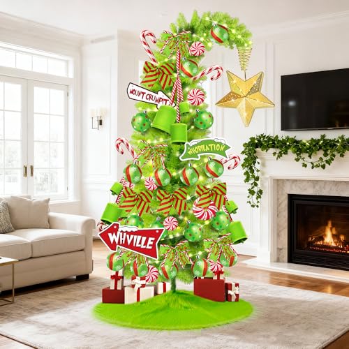 KPCB Tech Christmas Bells for Decoration, Green Whimsical Bells Hanging Decoration Set of 3 - Image 4