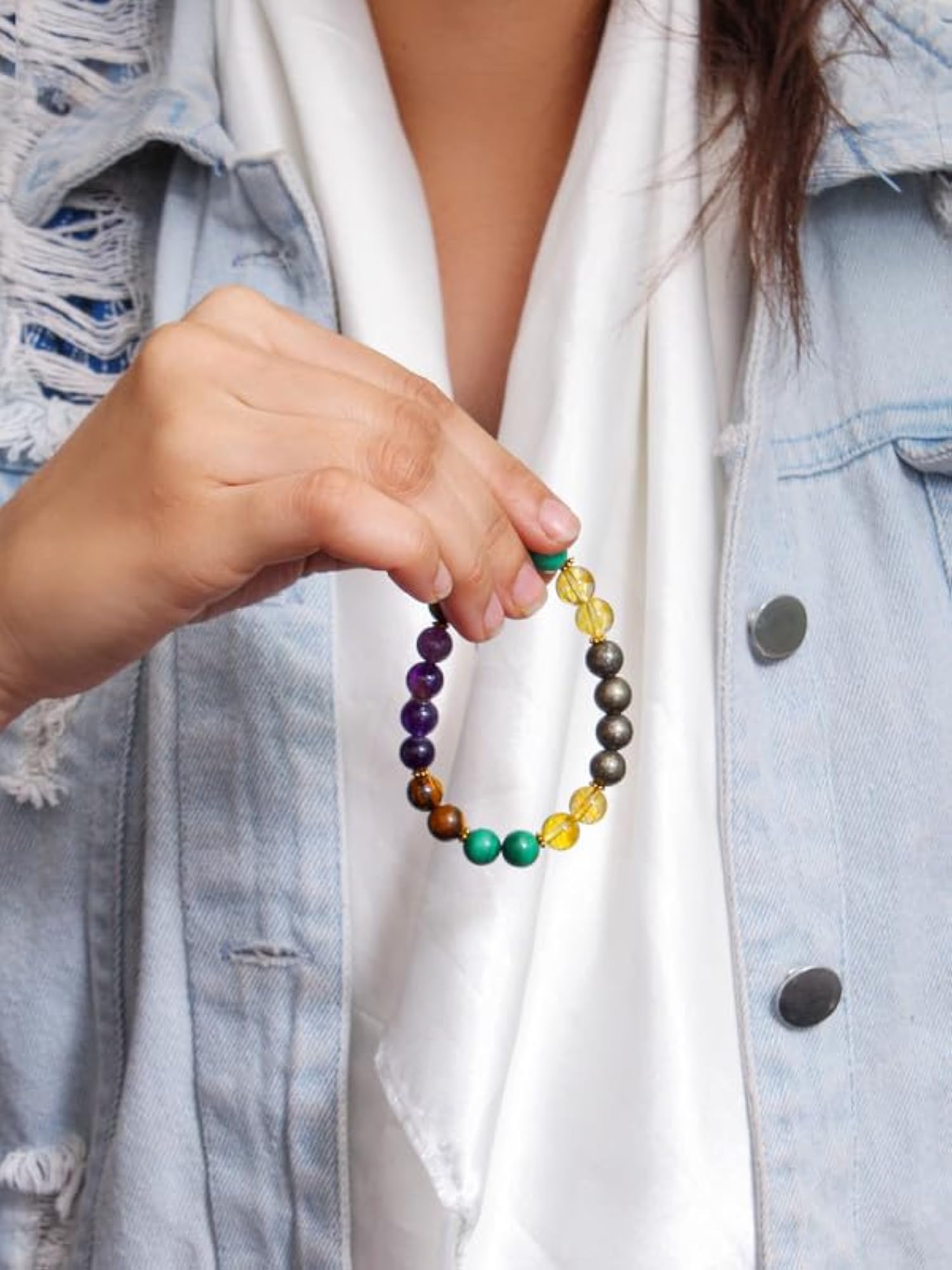Money & Wealth Healing Stretchable Bracelet, Unisex