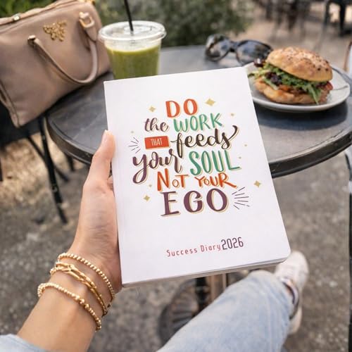 Image of Success Diary 2026 A5 Ruled Notebook | Motivational Quote Cover | 120 Pages | 80 GSM Paper | Rounded Corners | Single Line | Daily Writing Journal (Work Feeds Soul)