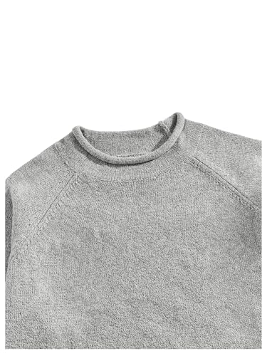 SweatyRocks Men's Raglan Sleeve Casual Loose Pullover Knitted Sweater Solid Color Knitwear Sweaters3