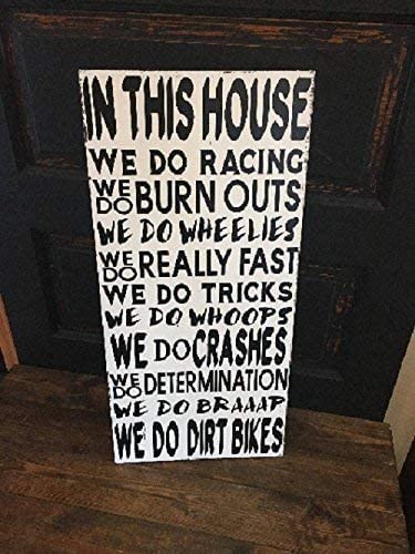 HCHANA Dirt Bikes Wood Sign Home Decor