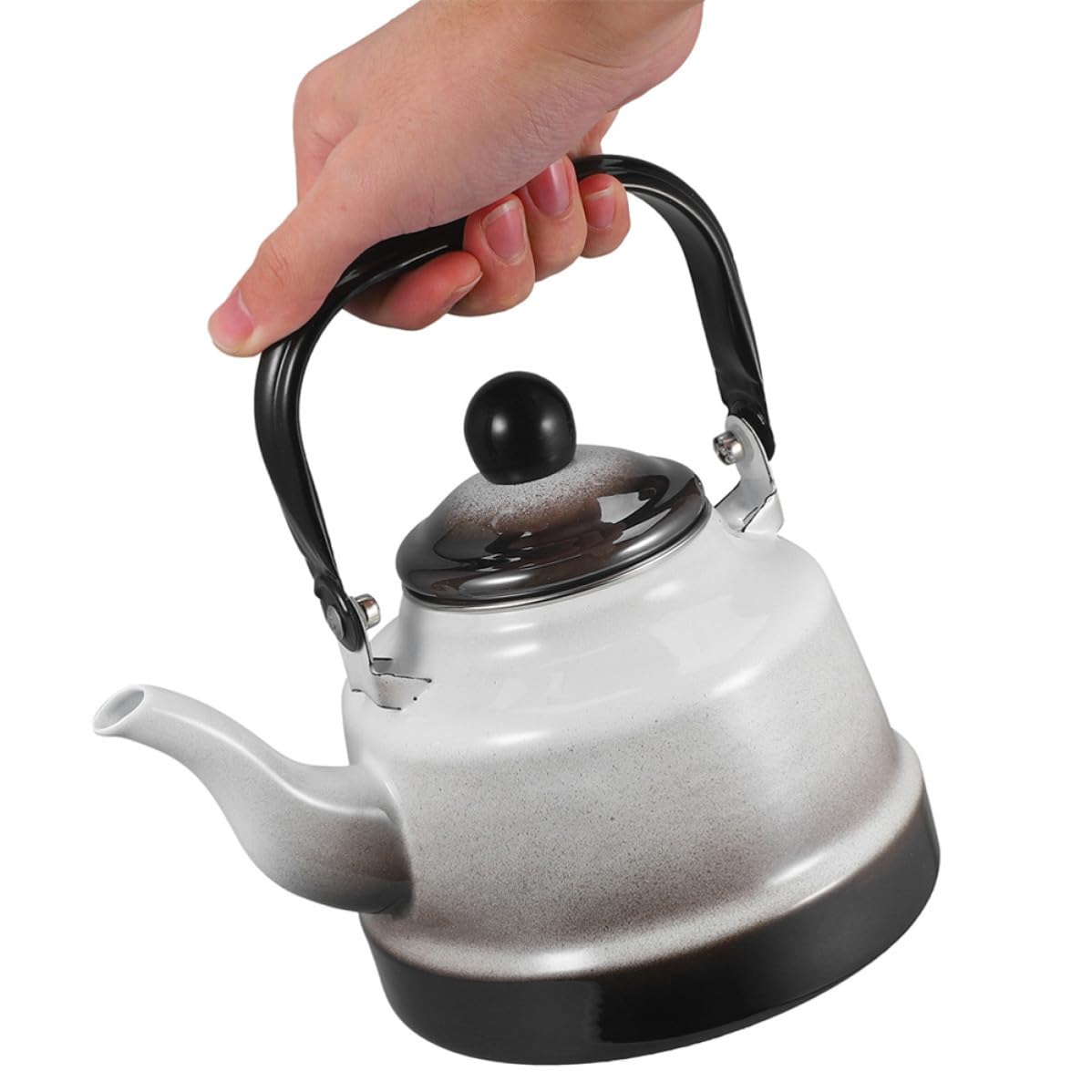Bollitore da Tè Smaltato 2,5l con Fondo Piatto, Design Vintage