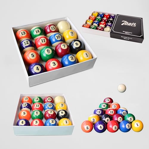 Jogo de Bolas Sinuca Bilhar Faixadas 57,2mm Numeradas Tipo Grande Padrão USA Americano Pool 7Ball®
