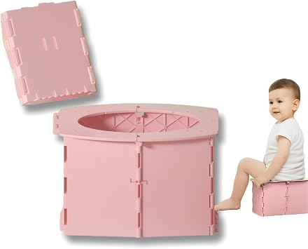 VUFVOID Travel Potty for Kids, Reusable Portable Folding Potty,Pink