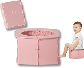 VUFVOID Travel Potty for Kids, Reusable Portable Folding Potty for Toddler, Travel Foldable Toilet for Travel Outdoor Camping, Toddler Potty Seat for Baby Training (Pink)