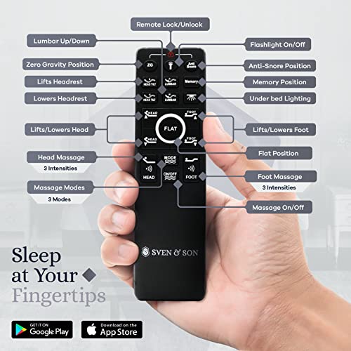 Sven & Son Platinum Series Adjustable Bed Base + 12" Premium Memory Foam Mattress, Platform Frame Compatible, Lumbar Support, Usb Ports, Zero Gravity, Dual Massage, Wireless Remote - Twin Xl #TOP3