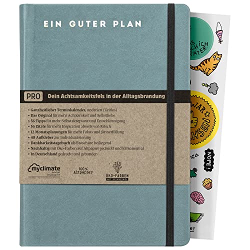 Ein guter Plan Pro Zeitlos | Ganzheitlicher undatierter Terminkalender für mehr Achtsamkeit und Selbstliebe | undatierter A5 Planer mit besonders viel Platz |… (Taube) Cover
