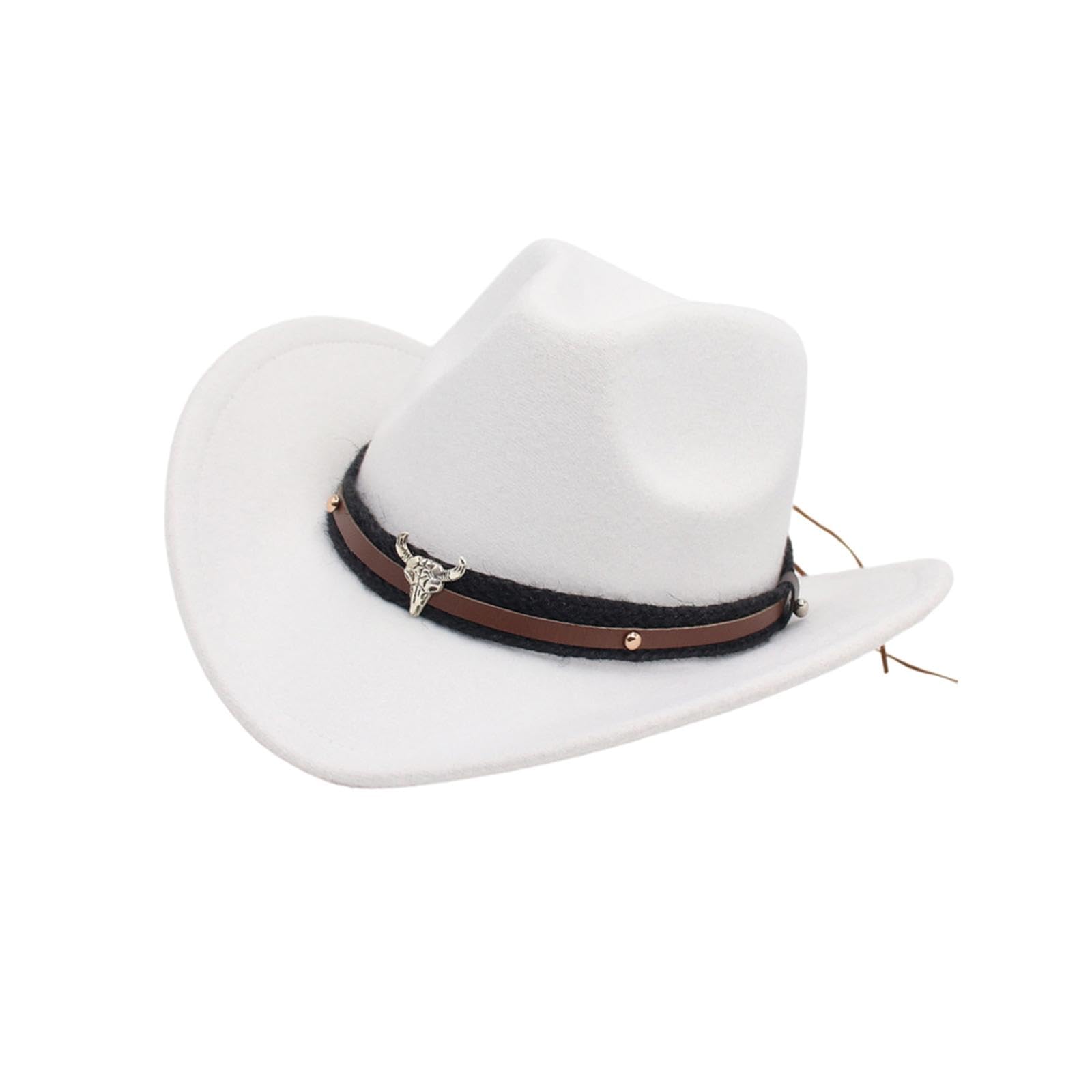 Western Cowboy Hat Casual Summer Sun Protection Hat for Unisex Fishing Rodeo White-image-14