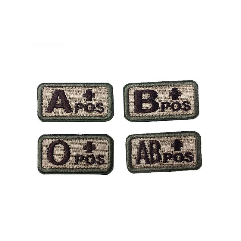 Embroidered Badges Fabric Armband Stickers A+B+O+POS NEG Tactical Blood Type Embroidery Patch Bundle 8 Pieces