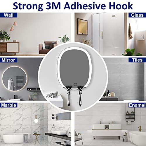 Touchfeel Shower Mirror Fogless For Shaving And Makeup, Lighted Fog Free Bathroom Mirror For Men And Women With 2 Razor Holders And 3 Color Light Brightness Adjustment, Black #TOP6