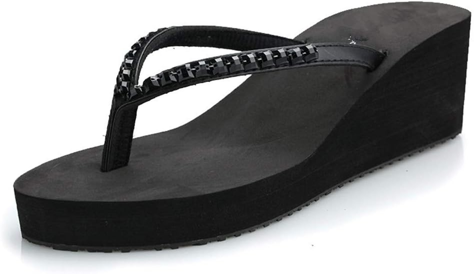 Women's Rhinestone Platform Wedge - Stylish Comfort