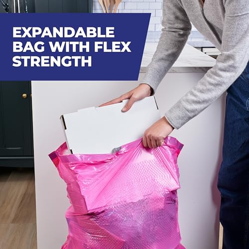 Image of Hefty Ultra Strong 13 Gallon Trash Bags, Tall Kitchen Trash Bags 13 Gallon Size, Resist Leaks, Punctures, and Rips, Continuous Odor Control, Pink, Fabuloso Watermelon Scent, 110 Bags