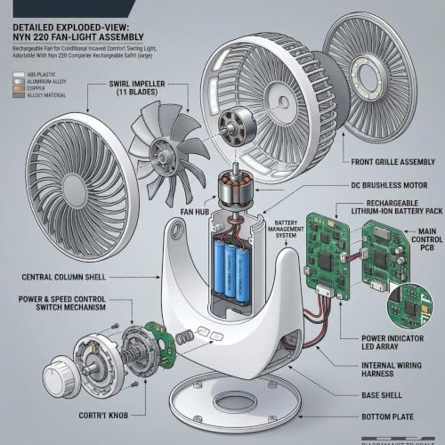 Image of Drumstone Table Fan High Speed 75W Electric Cooling Fan with Durable Motor, Strong Airflow Performance, Stable Base Design for Home, Office, Bedroom, Study Room and Indoor Use Comfort