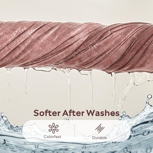 Image of JELLYMONI 100% Washed Cotton Duvet Cover King - Soft, Breathable Linen-Look Bedding with Natural Wrinkle Texture, Button Closure, 3-Piece Set (Darker Rose, 104 inchx90 inch)
