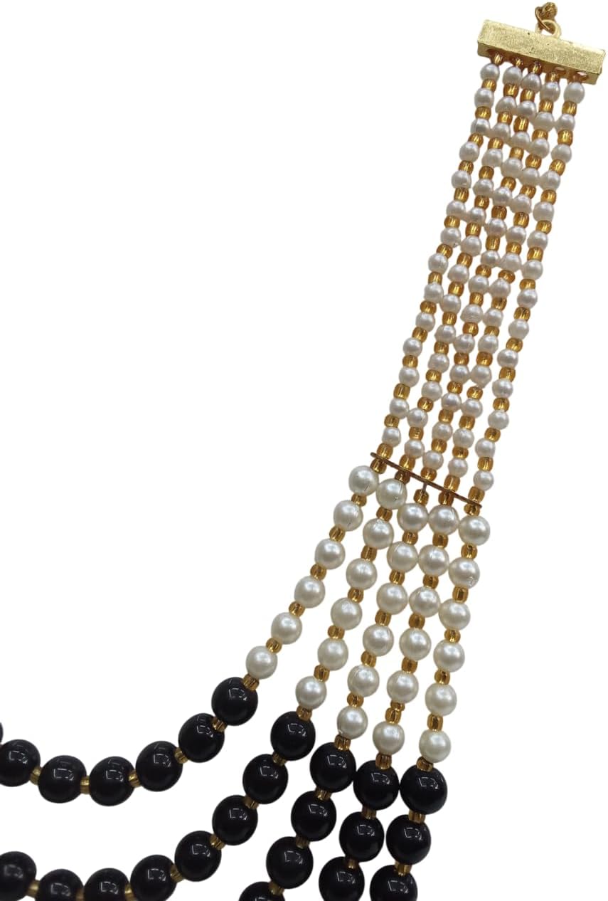 Pearl Necklace for Women, Multi Layered Beaded Bridal Jewelry, Mala Gift
