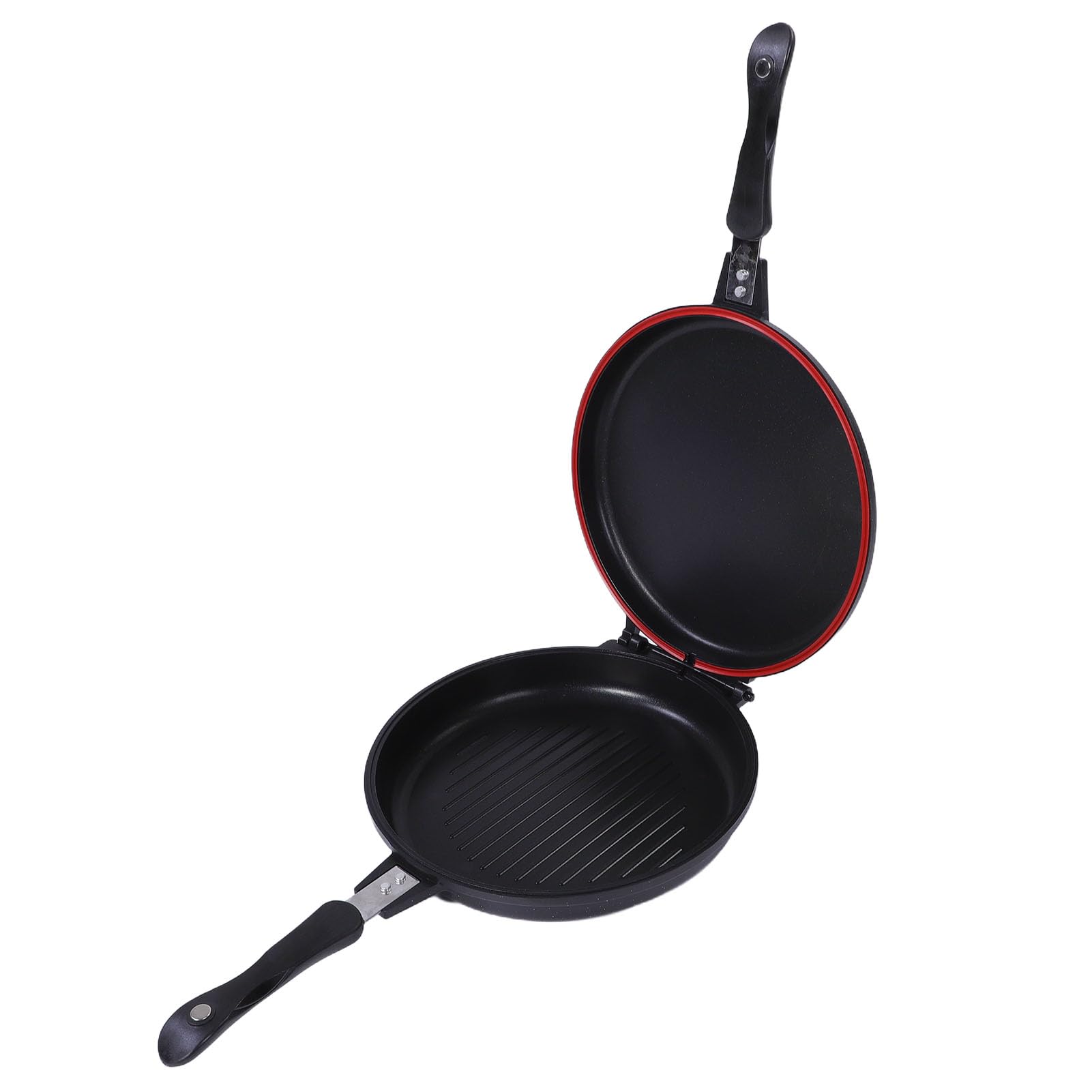 Pssopp Dwustronna Patelnia Grillowa, Patelnie Grillowe Opiekacz do Kanapek Grill Naczynia do Gotowania w Domu Artykuły Kuchenne Dwustronna Patelnia Grillowa, Płyta Kuchenna z powłoką (Okrągły)